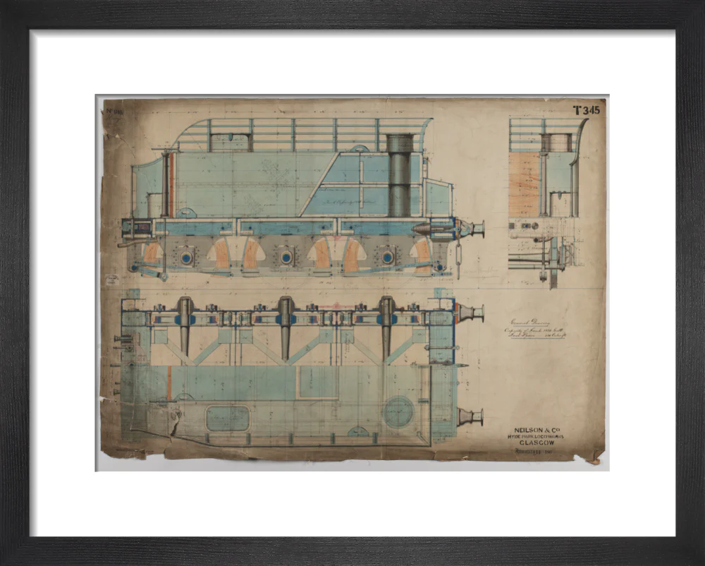 Neilson & Co drawing of 5'0 gauge 6 wheel, 1868 order number T345 for Russia. - Image 36