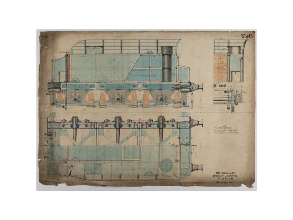 Neilson & Co drawing of 5'0 gauge 6 wheel, 1868 order number T345 for Russia. - Image 40