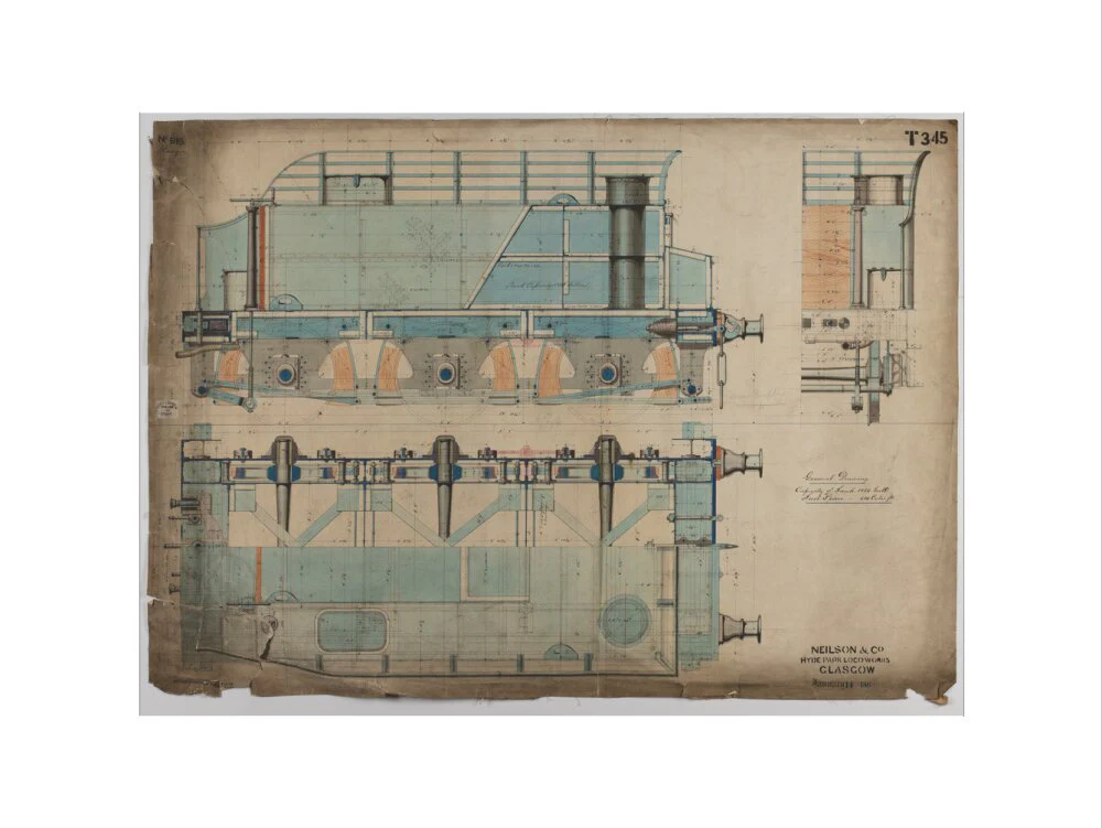 Neilson & Co drawing of 5'0 gauge 6 wheel, 1868 order number T345 for Russia. - Image 50