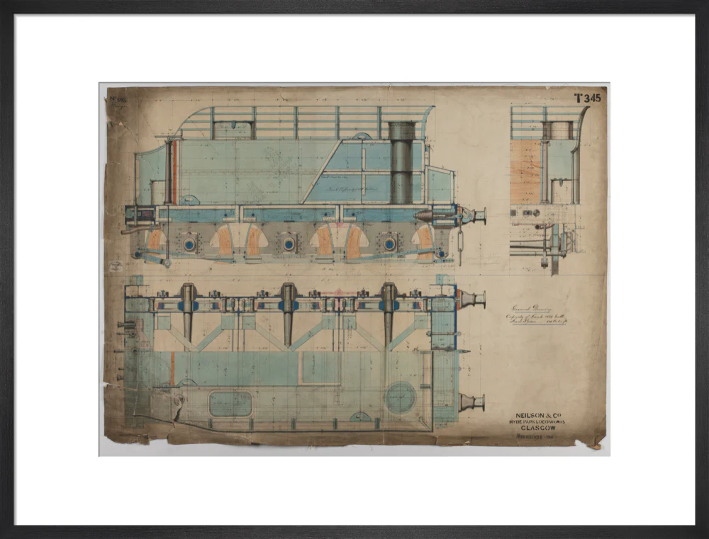 Neilson & Co drawing of 5'0 gauge 6 wheel, 1868 order number T345 for Russia. - Image 51