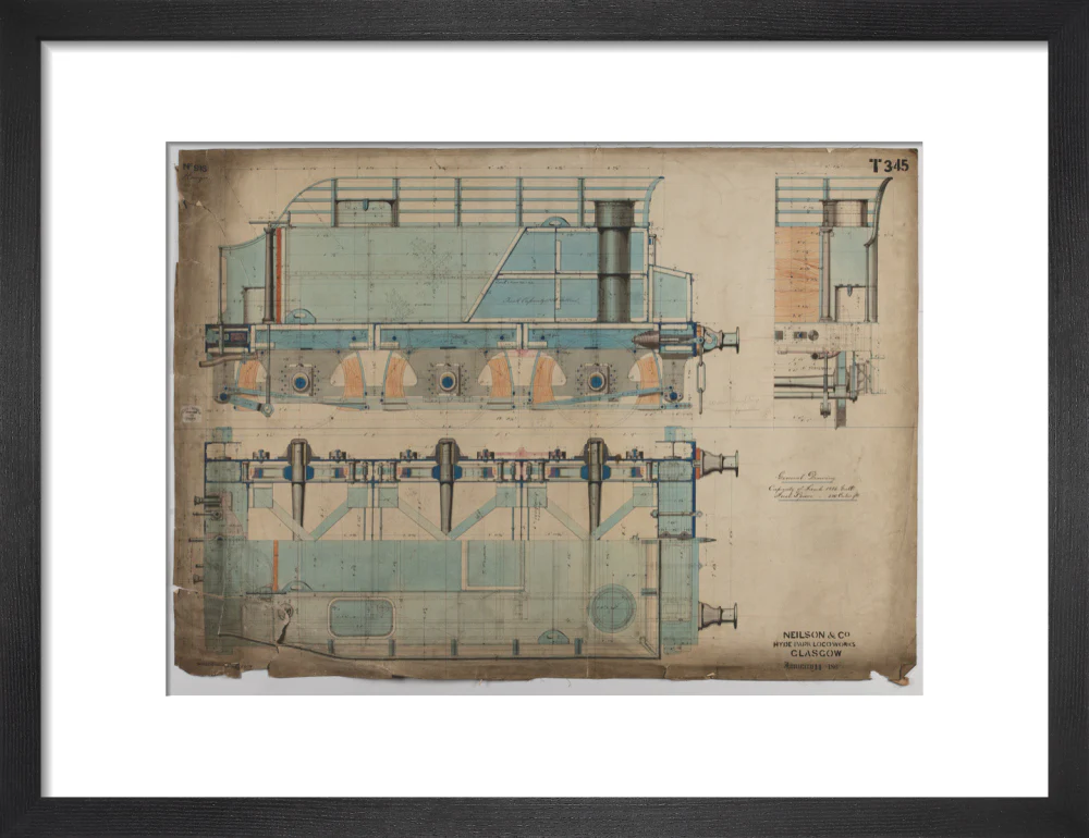 Neilson & Co drawing of 5'0 gauge 6 wheel, 1868 order number T345 for Russia. - Image 8