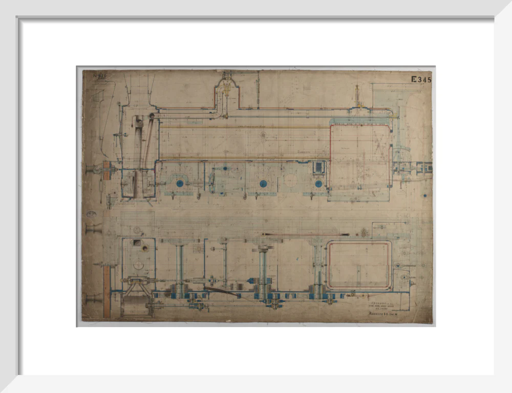 Neilson & Co drawing of 5'0 gauge 6 wheel, 1868 order number T345 for Russia. - Image 9
