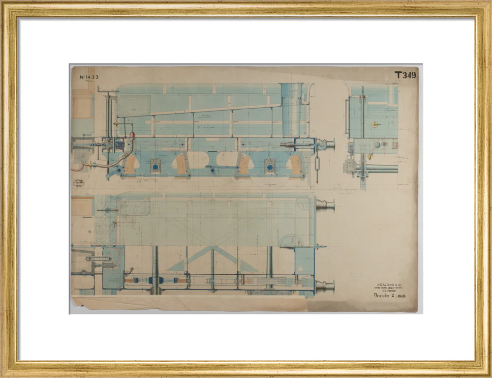 Neilson & Co drawing of 5'0 gauge 6 wheel, 1868 order number T345 for Russia. - Image 15