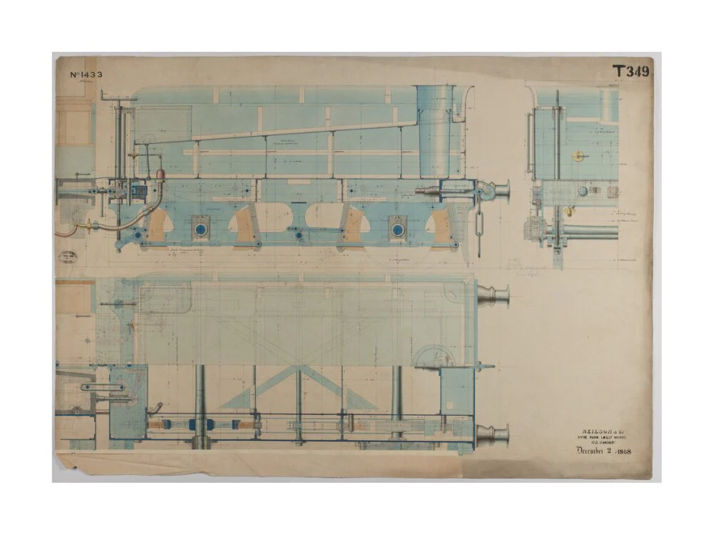Neilson & Co drawing of 5'0 gauge 6 wheel, 1868 order number T345 for Russia. - Image 29