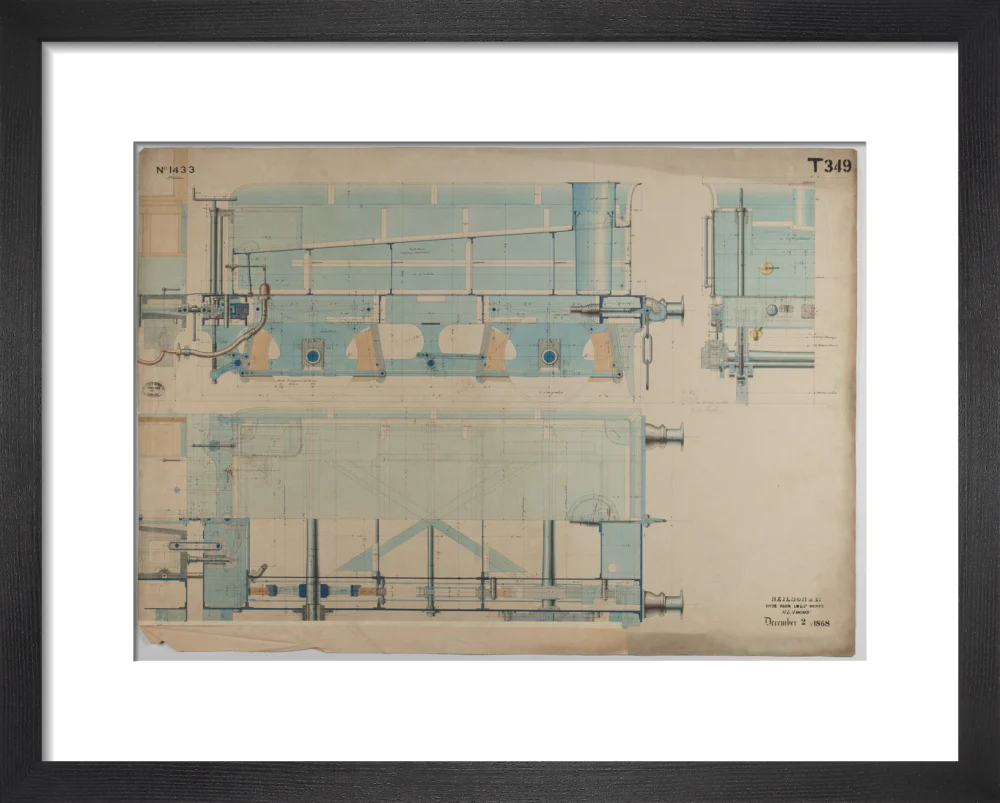 Neilson & Co drawing of 5'0 gauge 6 wheel, 1868 order number T345 for Russia. - Image 3