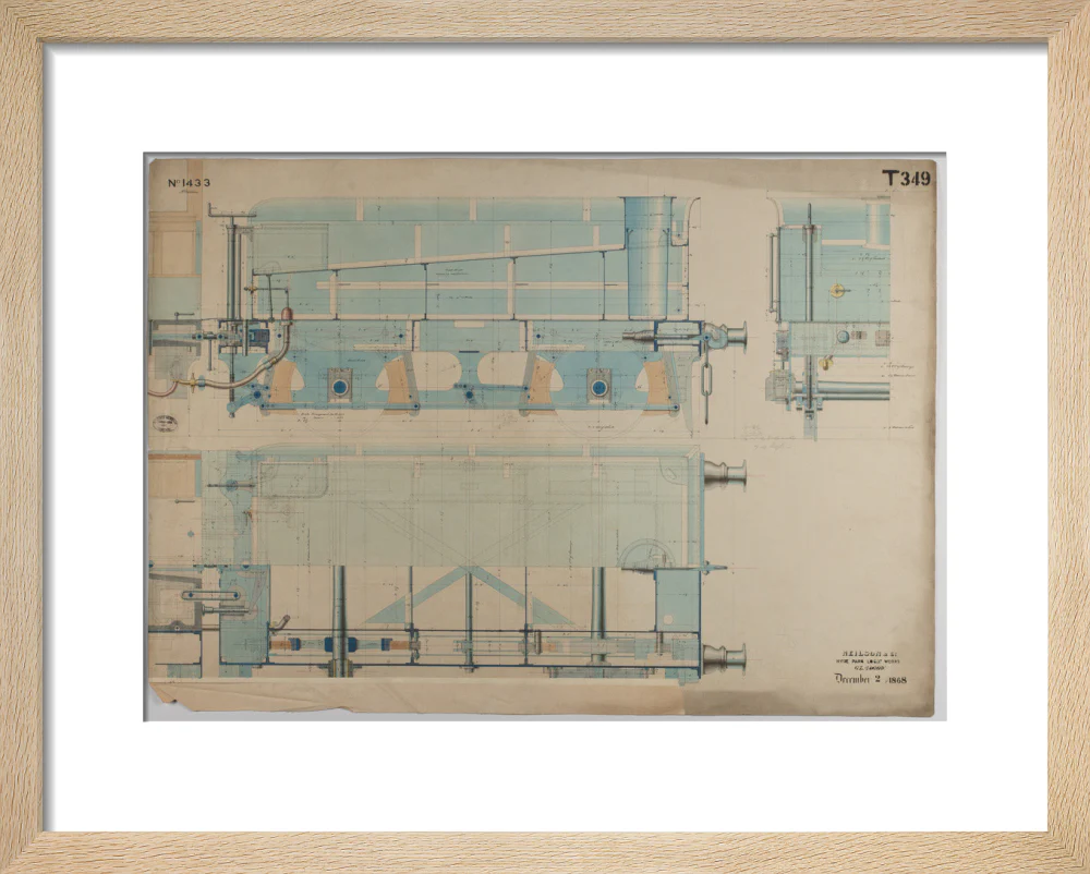 Neilson & Co drawing of 5'0 gauge 6 wheel, 1868 order number T345 for Russia. - Image 39