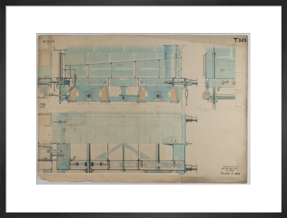 Neilson & Co drawing of 5'0 gauge 6 wheel, 1868 order number T345 for Russia. - Image 51