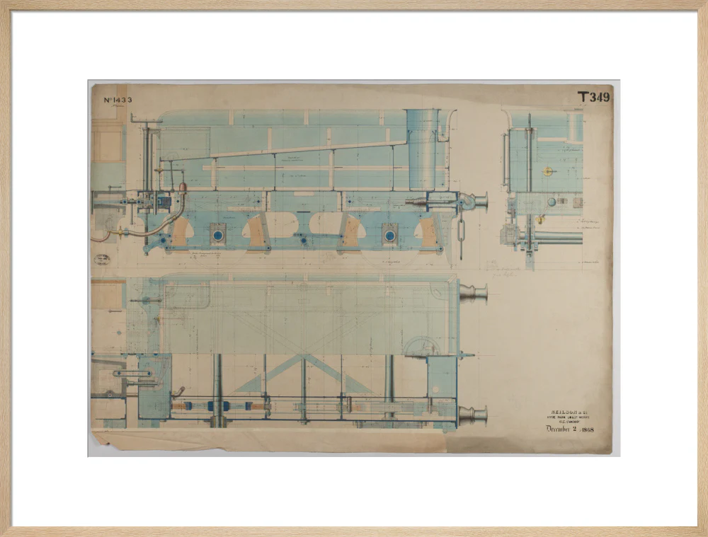 Neilson & Co drawing of 5'0 gauge 6 wheel, 1868 order number T345 for Russia. - Image 59