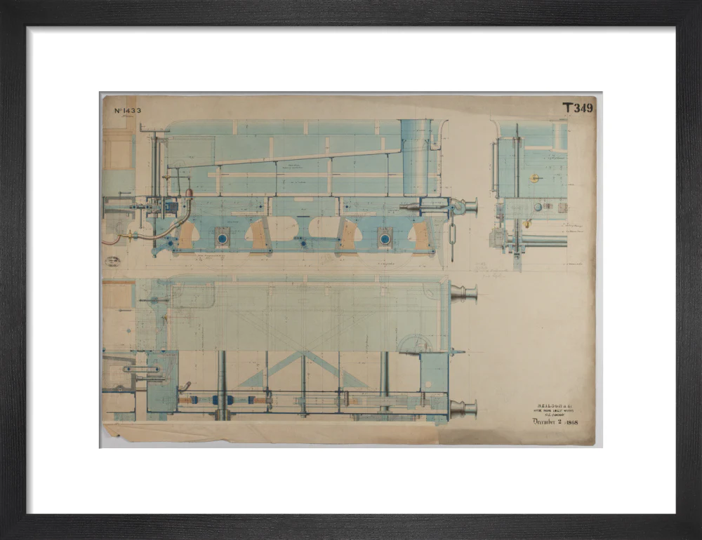 Neilson & Co drawing of 5'0 gauge 6 wheel, 1868 order number T345 for Russia. - Image 8