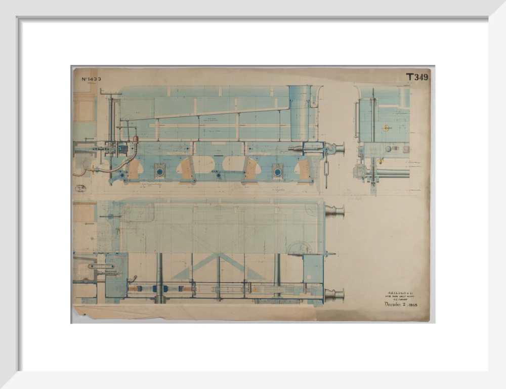 Neilson & Co drawing of 5'0 gauge 6 wheel, 1868 order number T345 for Russia. - Image 9