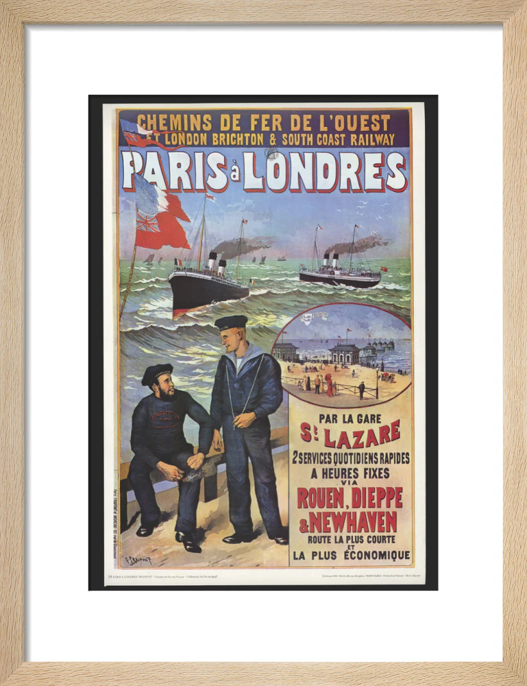 Reproduction poster, 'Chemins de Fer de l'Ouest et LBSCR', by Gustave Fraipont. - Image 11