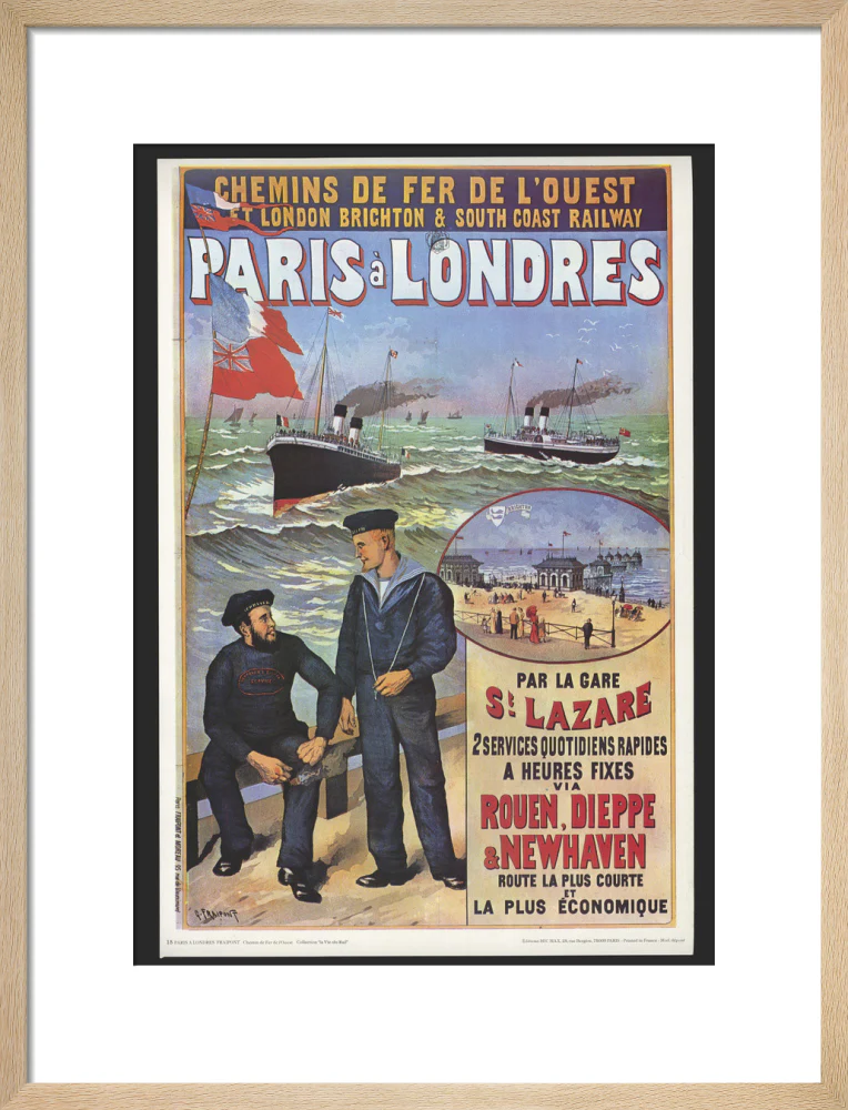 Reproduction poster, 'Chemins de Fer de l'Ouest et LBSCR', by Gustave Fraipont. - Image 16