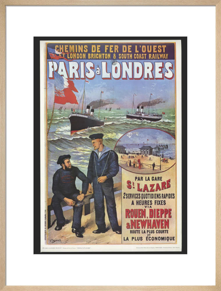 Reproduction poster, 'Chemins de Fer de l'Ouest et LBSCR', by Gustave Fraipont. - Image 21