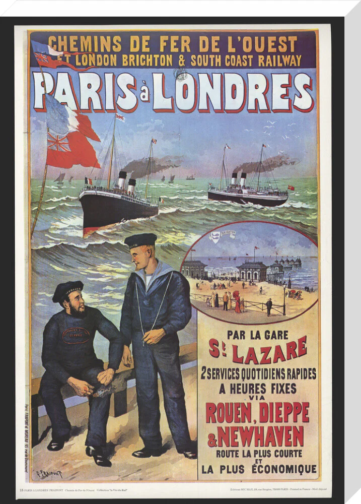 Reproduction poster, 'Chemins de Fer de l'Ouest et LBSCR', by Gustave Fraipont. - Image 33