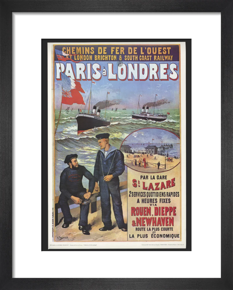 Reproduction poster, 'Chemins de Fer de l'Ouest et LBSCR', by Gustave Fraipont. - Image 36