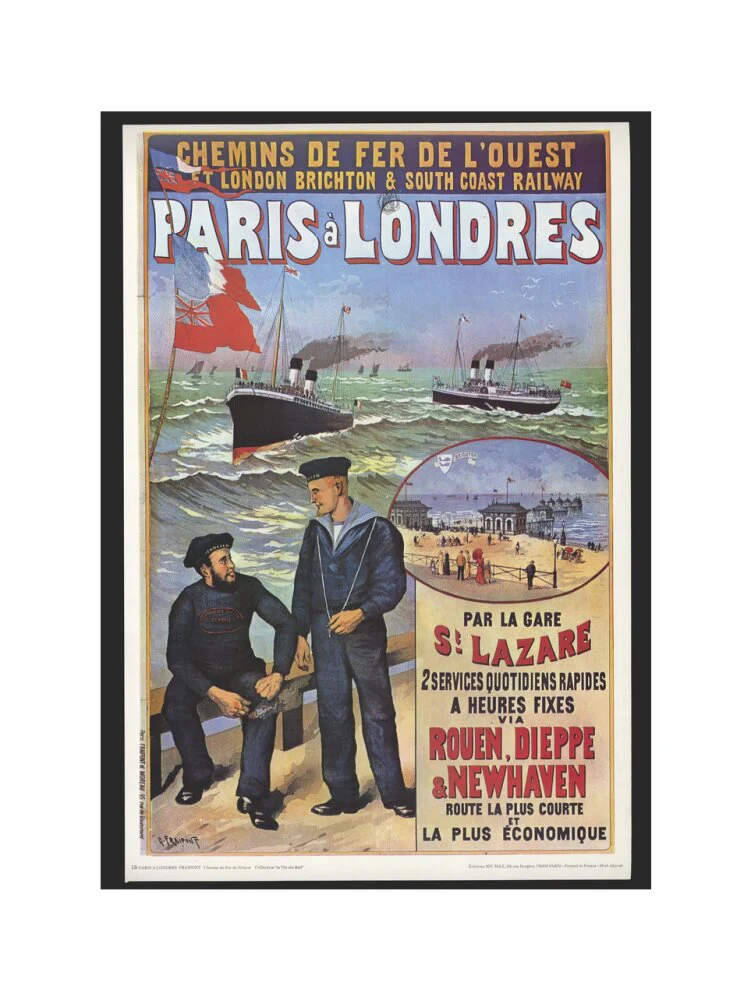 Reproduction poster, 'Chemins de Fer de l'Ouest et LBSCR', by Gustave Fraipont. - Image 40