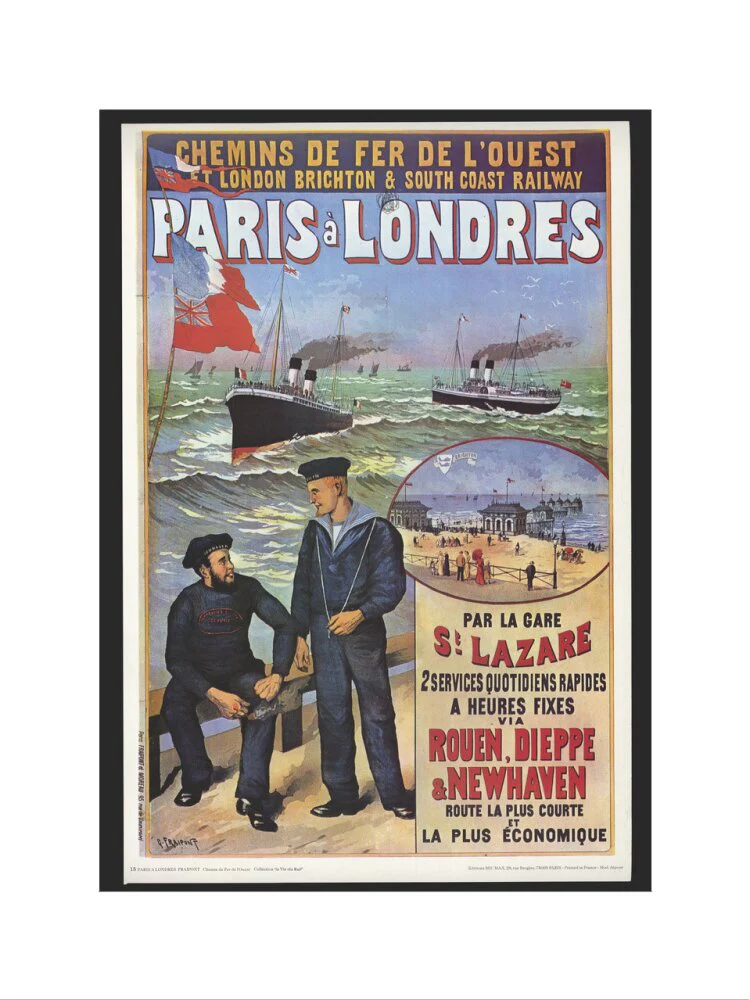 Reproduction poster, 'Chemins de Fer de l'Ouest et LBSCR', by Gustave Fraipont. - Image 45