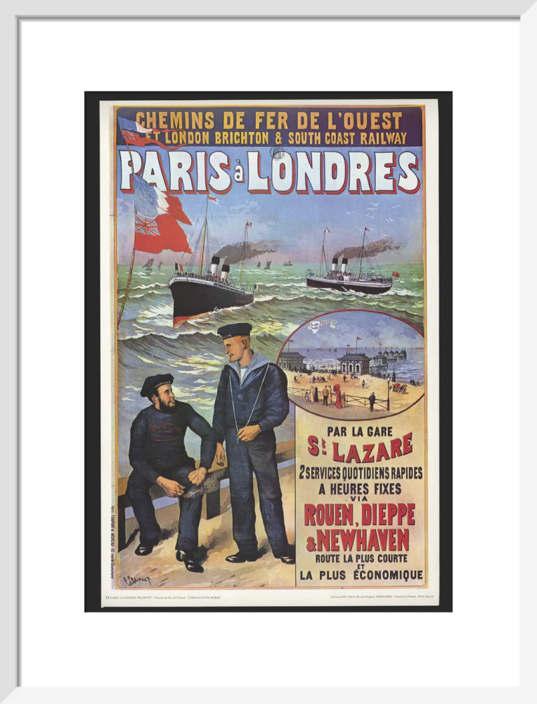 Reproduction poster, 'Chemins de Fer de l'Ouest et LBSCR', by Gustave Fraipont. - Image 47