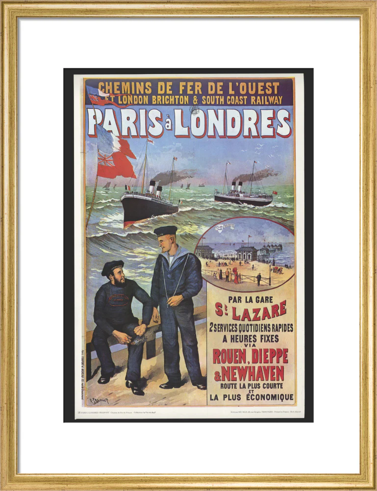 Reproduction poster, 'Chemins de Fer de l'Ouest et LBSCR', by Gustave Fraipont. - Image 48