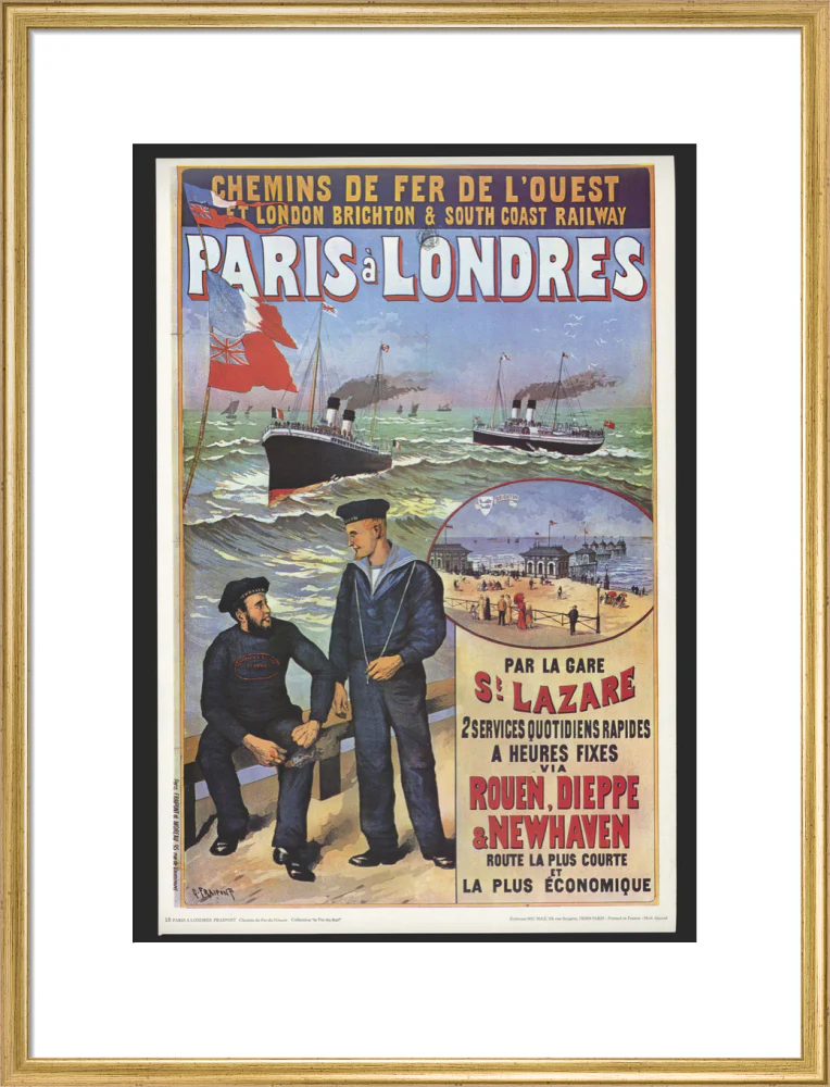 Reproduction poster, 'Chemins de Fer de l'Ouest et LBSCR', by Gustave Fraipont. - Image 53