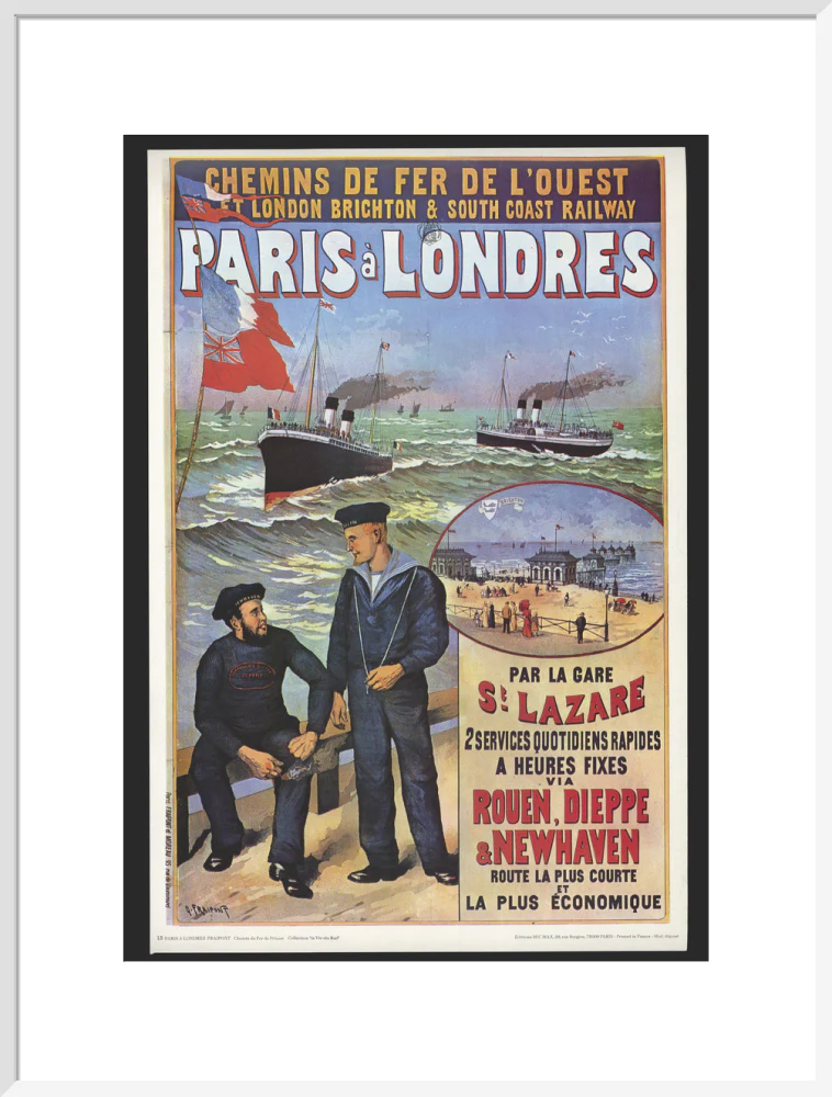 Reproduction poster, 'Chemins de Fer de l'Ouest et LBSCR', by Gustave Fraipont. - Image 57