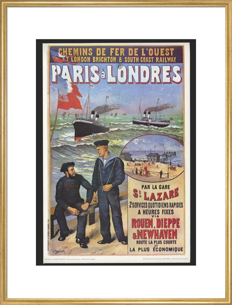 Reproduction poster, 'Chemins de Fer de l'Ouest et LBSCR', by Gustave Fraipont. - Image 58