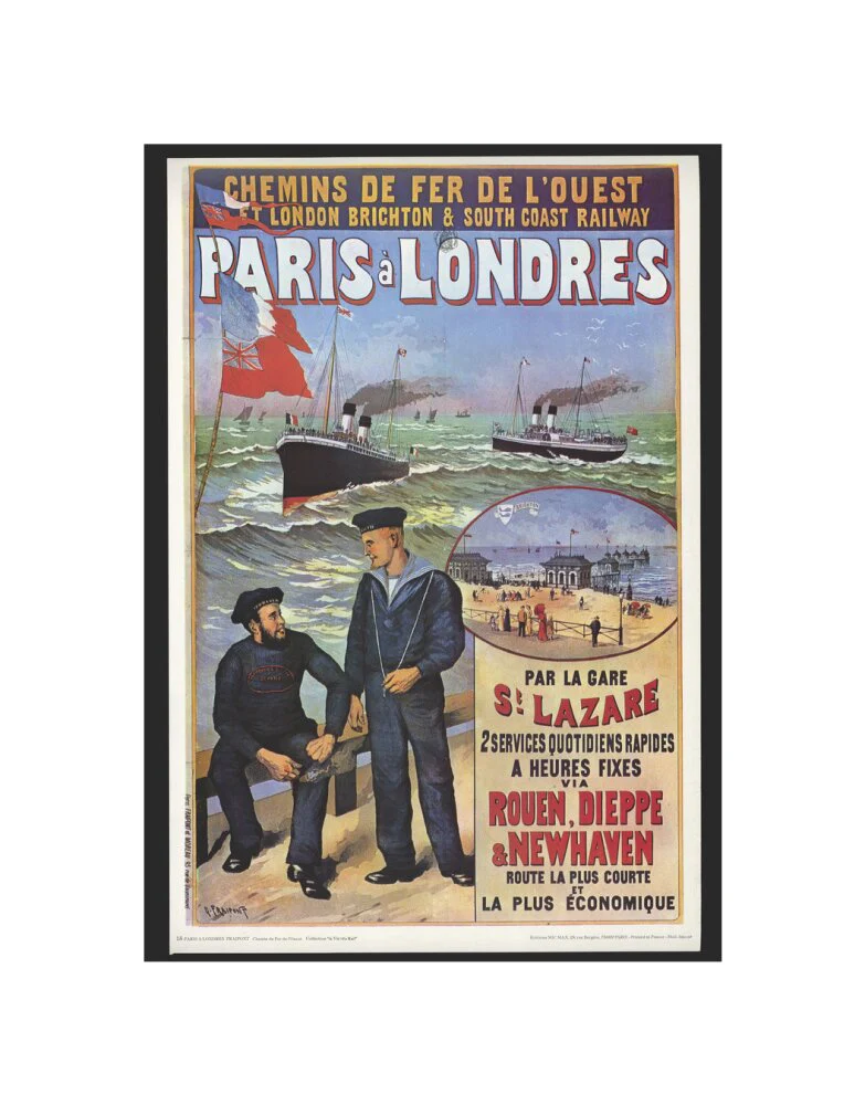 Reproduction poster, 'Chemins de Fer de l'Ouest et LBSCR', by Gustave Fraipont. - Image 60
