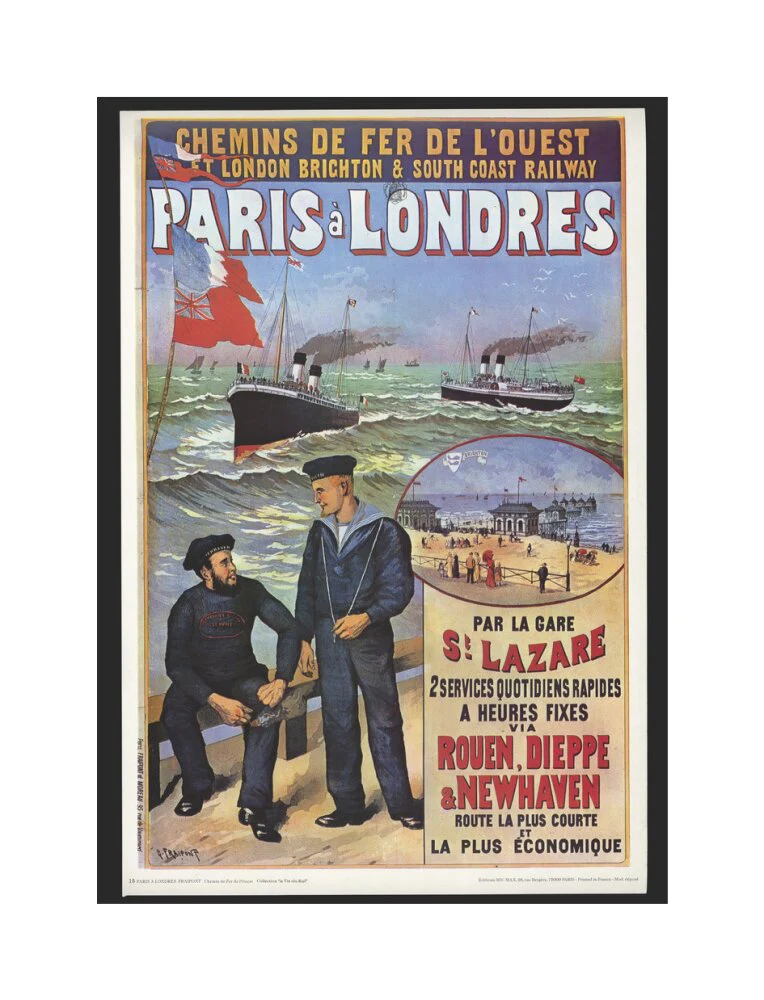 Reproduction poster, 'Chemins de Fer de l'Ouest et LBSCR', by Gustave Fraipont. - Image 61