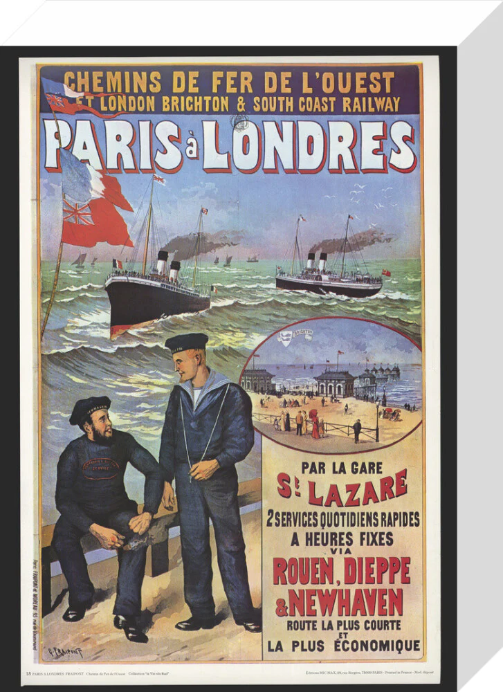 Reproduction poster, 'Chemins de Fer de l'Ouest et LBSCR', by Gustave Fraipont. - Image 64