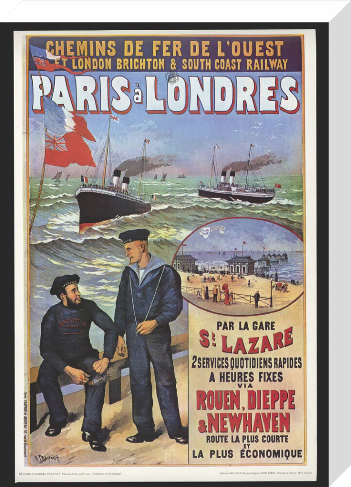 Reproduction poster, 'Chemins de Fer de l'Ouest et LBSCR', by Gustave Fraipont. - Image 65