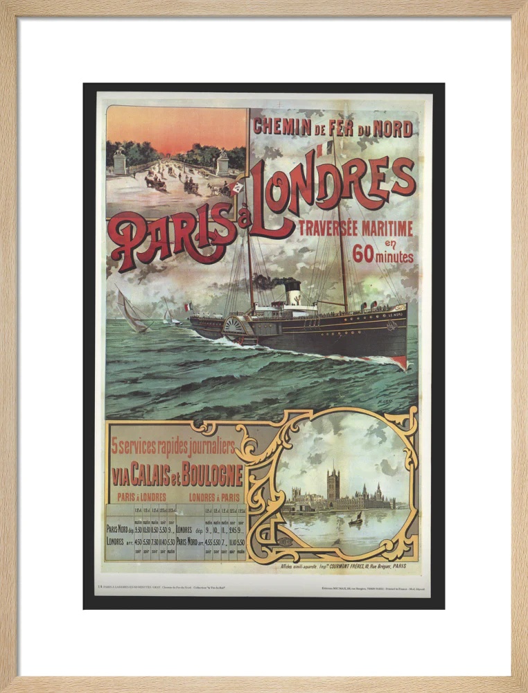 Reproduction timetable, 'Chemin de Fer du Nord - Paris-Londres', by Henri Gray. - Image 16