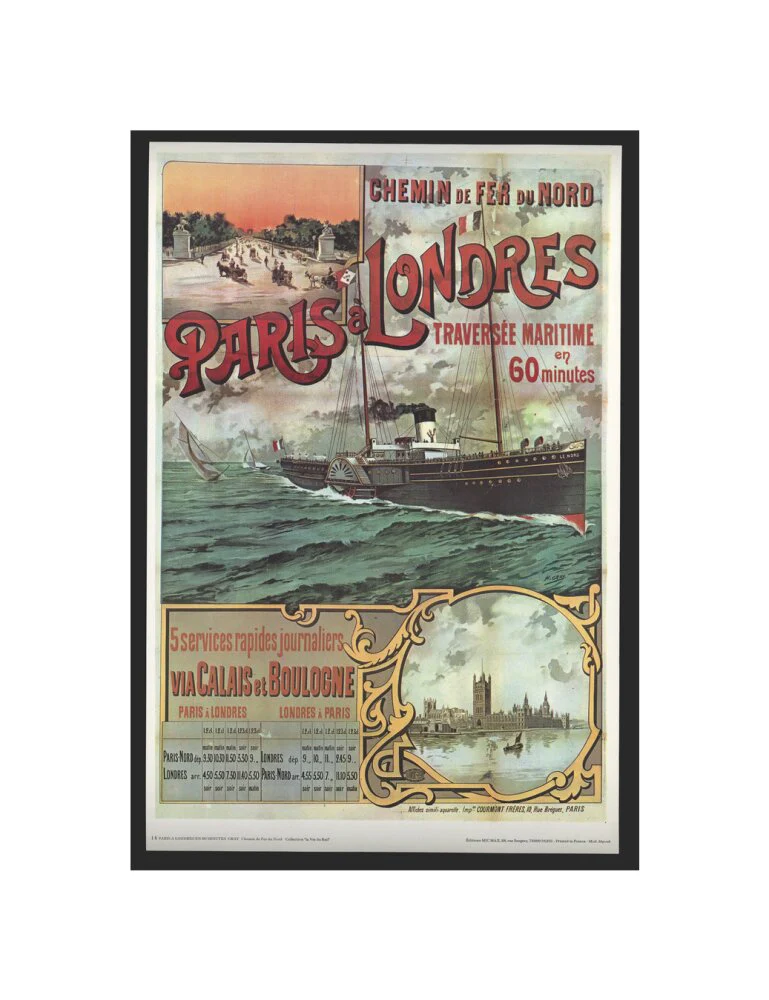 Reproduction timetable, 'Chemin de Fer du Nord - Paris-Londres', by Henri Gray. - Image 60