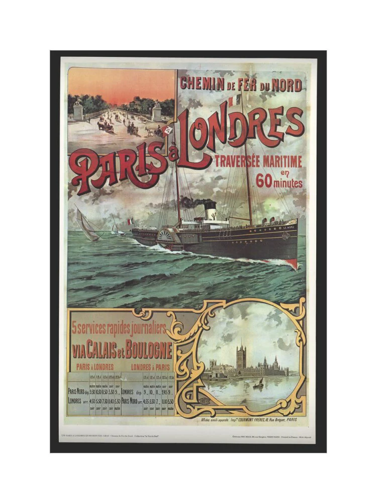Reproduction timetable, 'Chemin de Fer du Nord - Paris-Londres', by Henri Gray. - Image 7