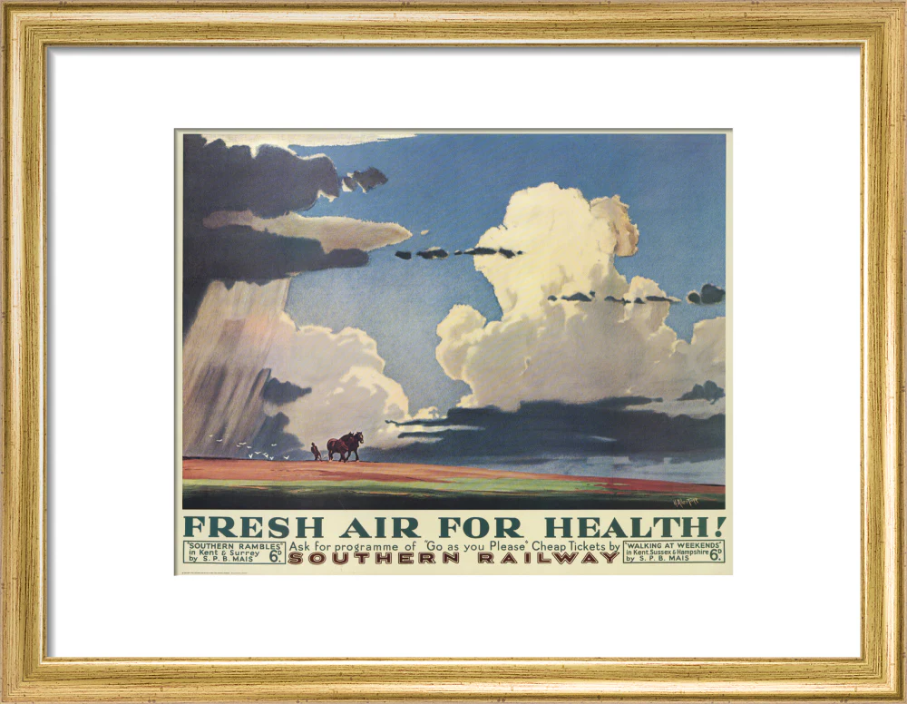 Reproduction poster, Southern Railway, 'Fresh Air for Health' by H Alker Tripp. - Image 10