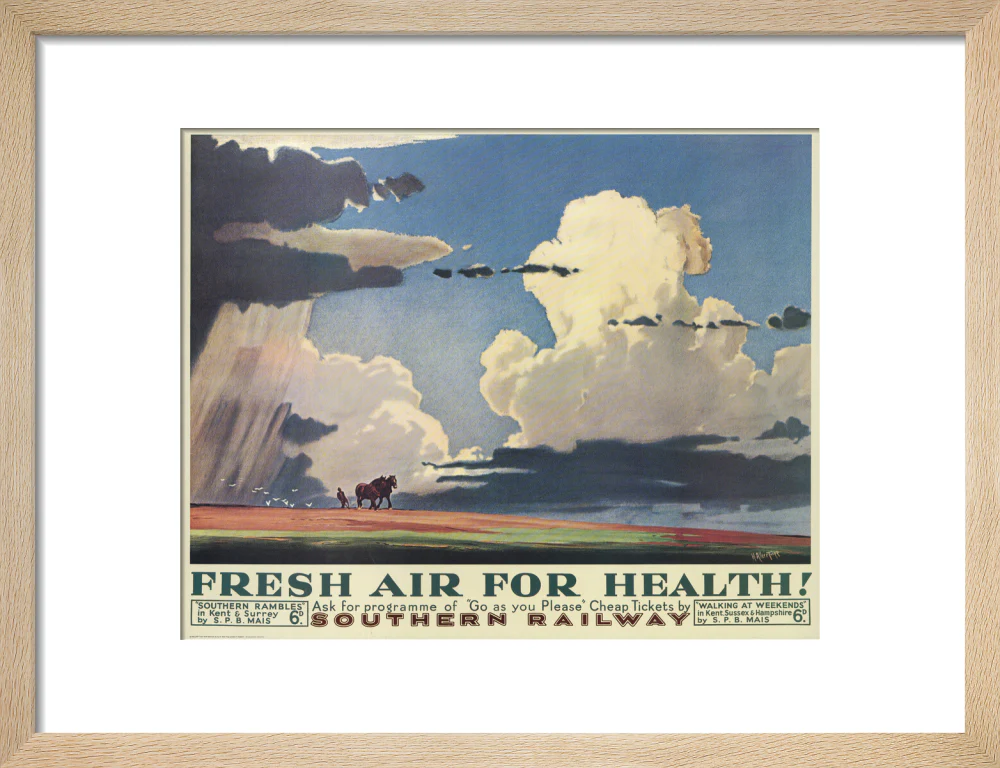 Reproduction poster, Southern Railway, 'Fresh Air for Health' by H Alker Tripp. - Image 44