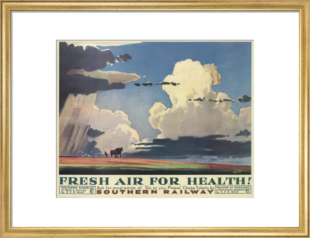Reproduction poster, Southern Railway, 'Fresh Air for Health' by H Alker Tripp. - Image 48