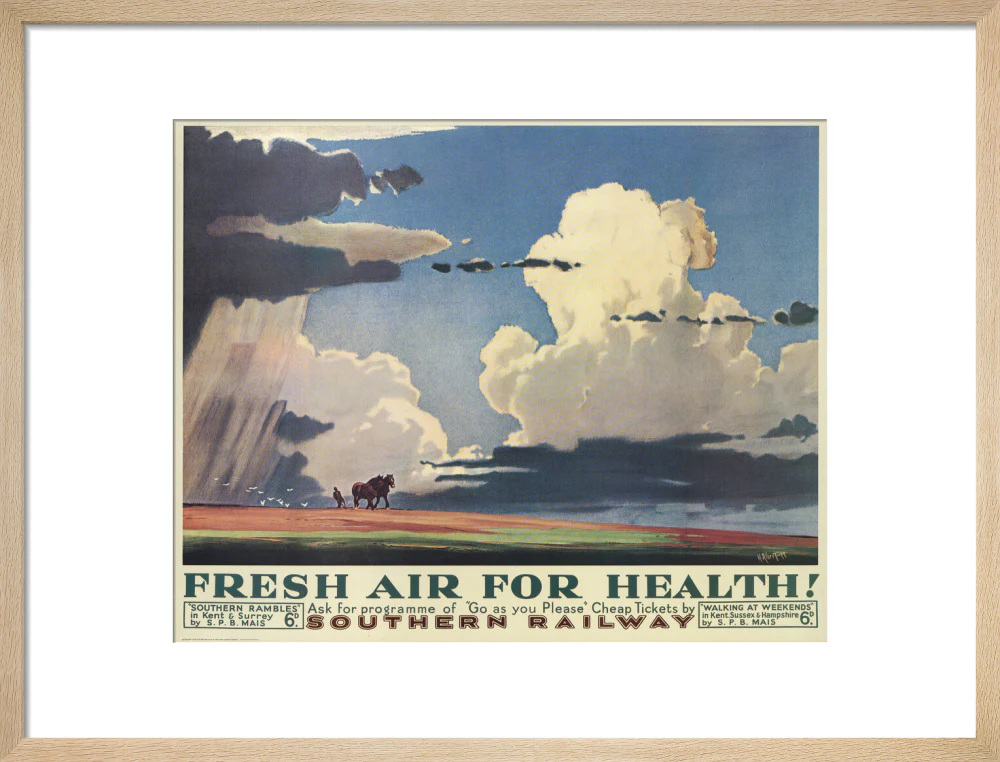 Reproduction poster, Southern Railway, 'Fresh Air for Health' by H Alker Tripp. - Image 49