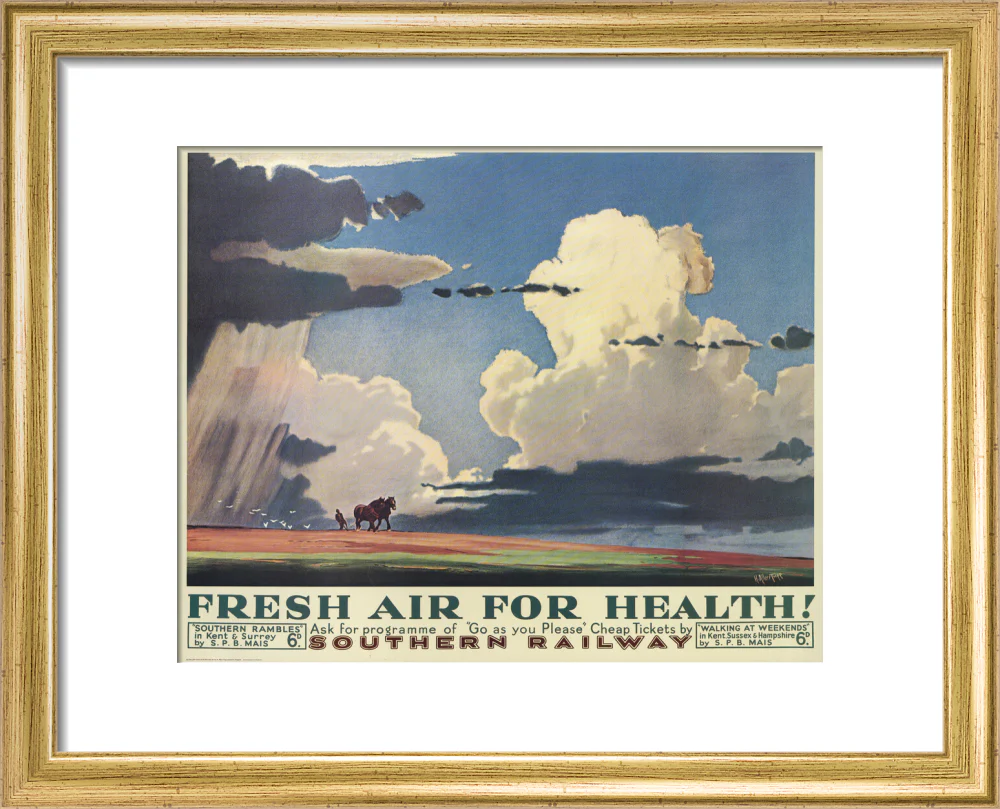 Reproduction poster, Southern Railway, 'Fresh Air for Health' by H Alker Tripp. - Image 5
