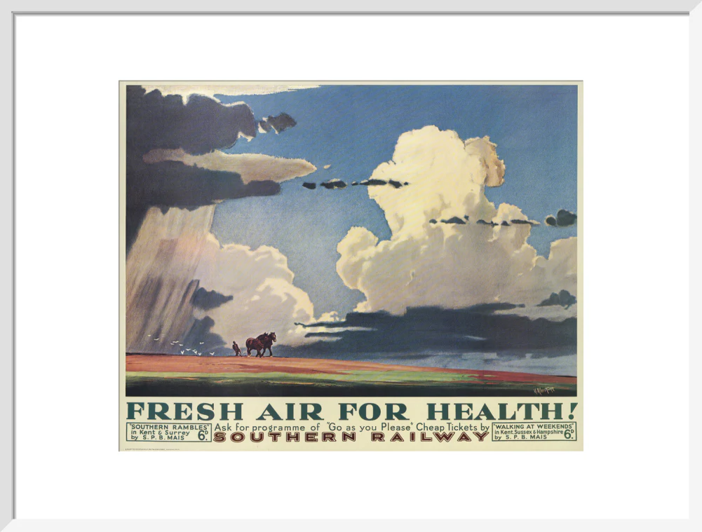 Reproduction poster, Southern Railway, 'Fresh Air for Health' by H Alker Tripp. - Image 52