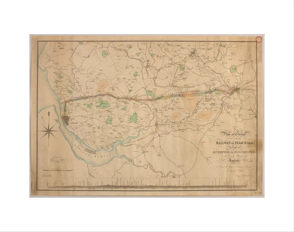 A Plan and Section of an intended Railway or Tram-Road from Liverpool to Manchester, 1824. - Image 35