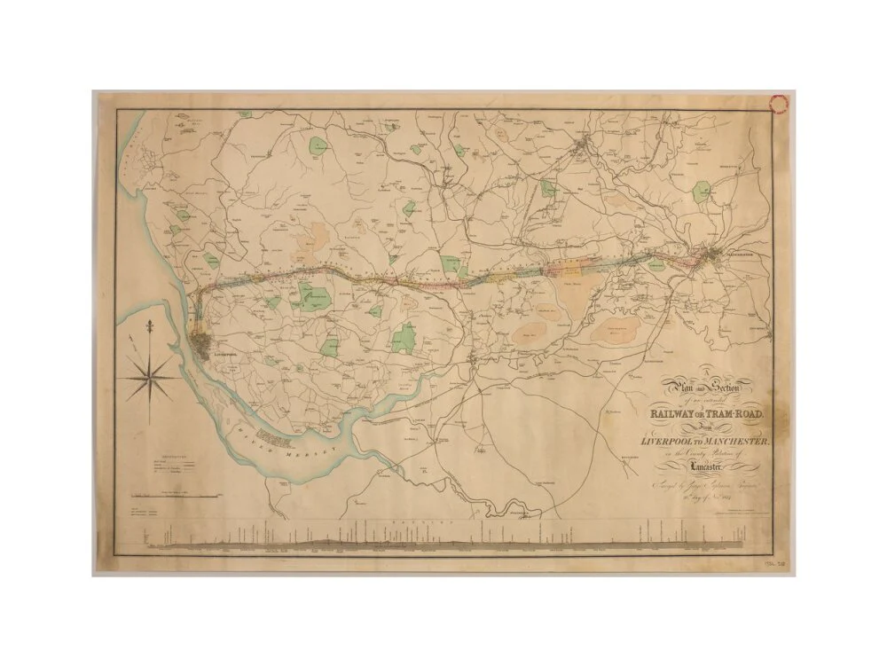 A Plan and Section of an intended Railway or Tram-Road from Liverpool to Manchester, 1824. - Image 45
