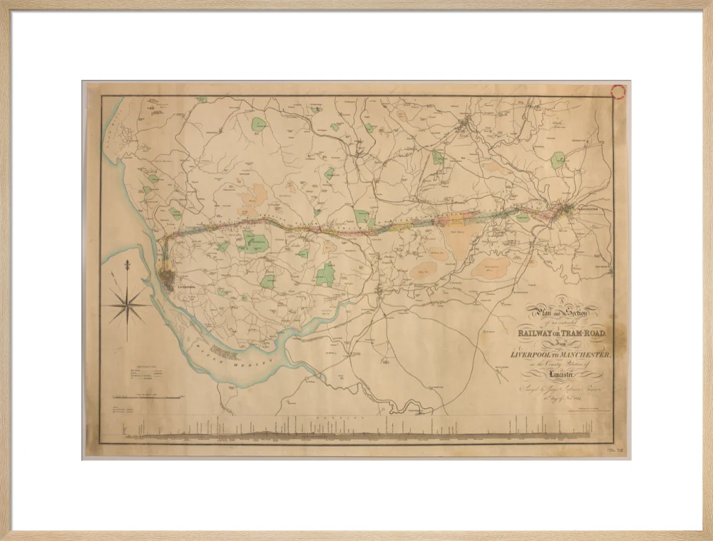A Plan and Section of an intended Railway or Tram-Road from Liverpool to Manchester, 1824. - Image 59