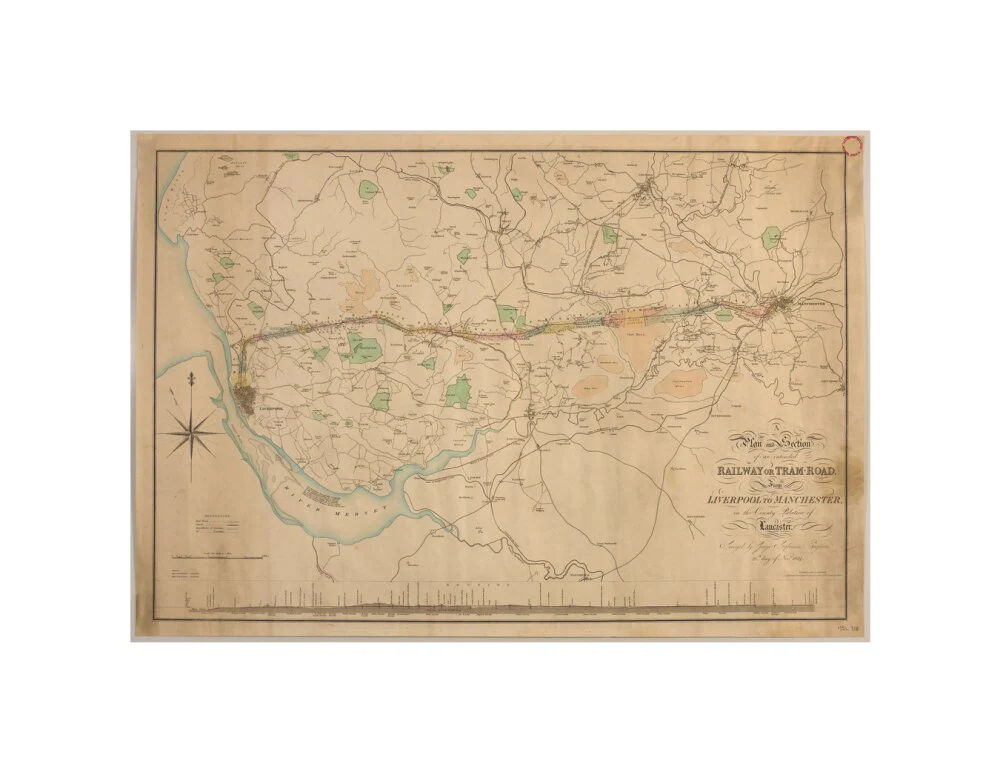 A Plan and Section of an intended Railway or Tram-Road from Liverpool to Manchester, 1824. - Image 60