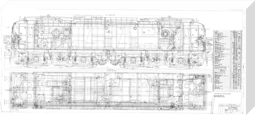 Pipe arrangement, plan and elevation for EM1 class electric locomotive for the Woodhead route. - Image 33
