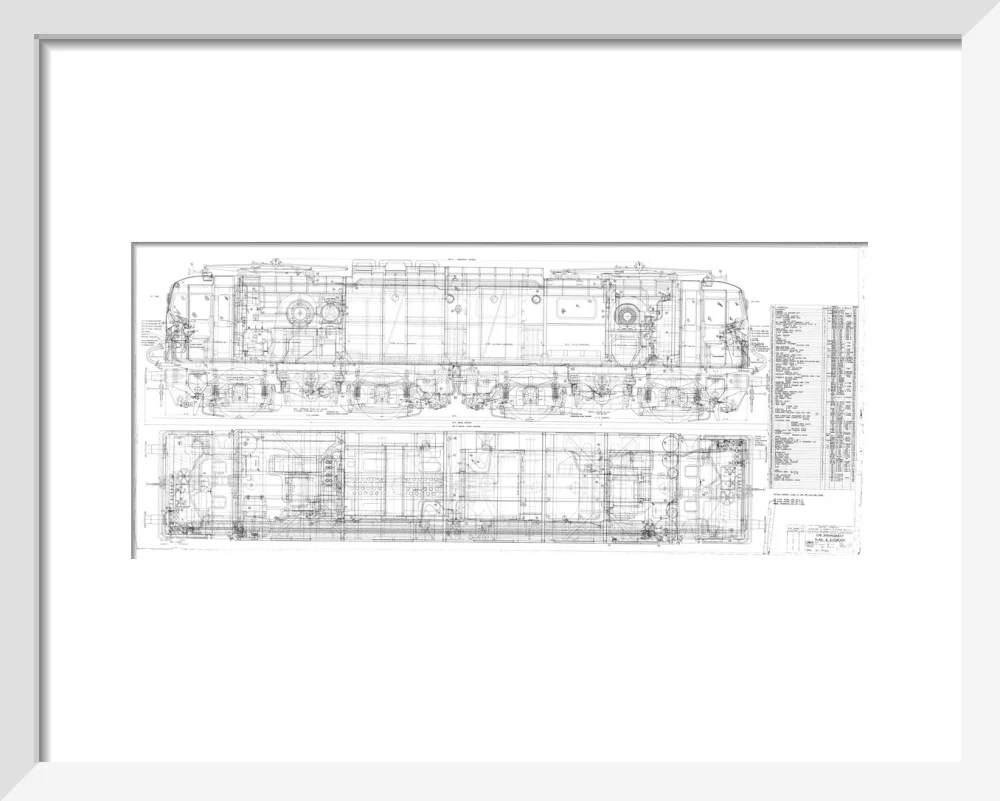 Pipe arrangement, plan and elevation for EM1 class electric locomotive for the Woodhead route. - Image 37