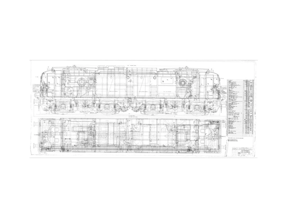 Pipe arrangement, plan and elevation for EM1 class electric locomotive for the Woodhead route. - Image 55