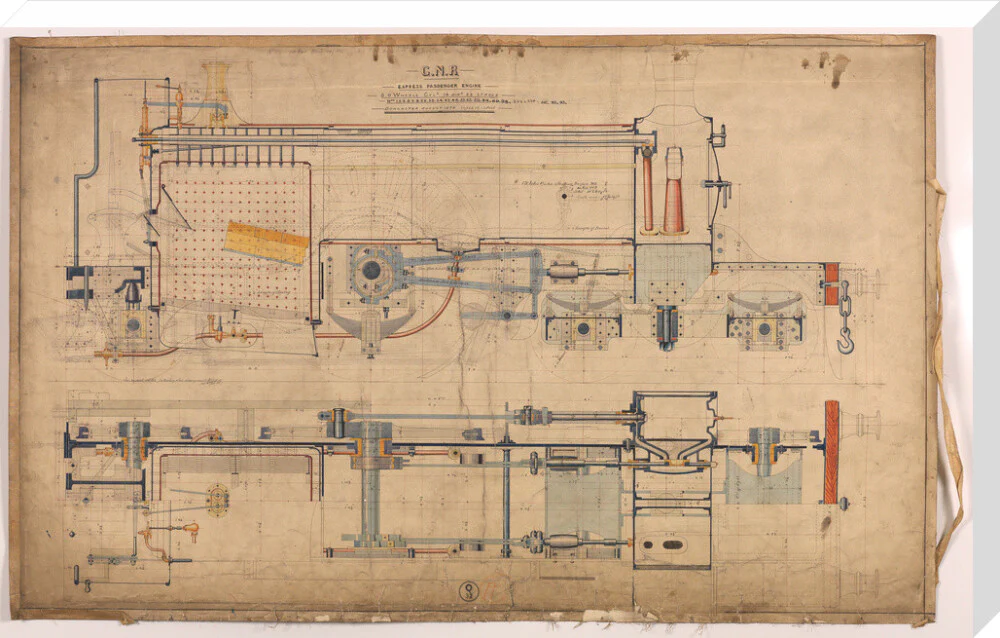 General arrangement of Stirling Single 4-2-2, 1874. - Image 34
