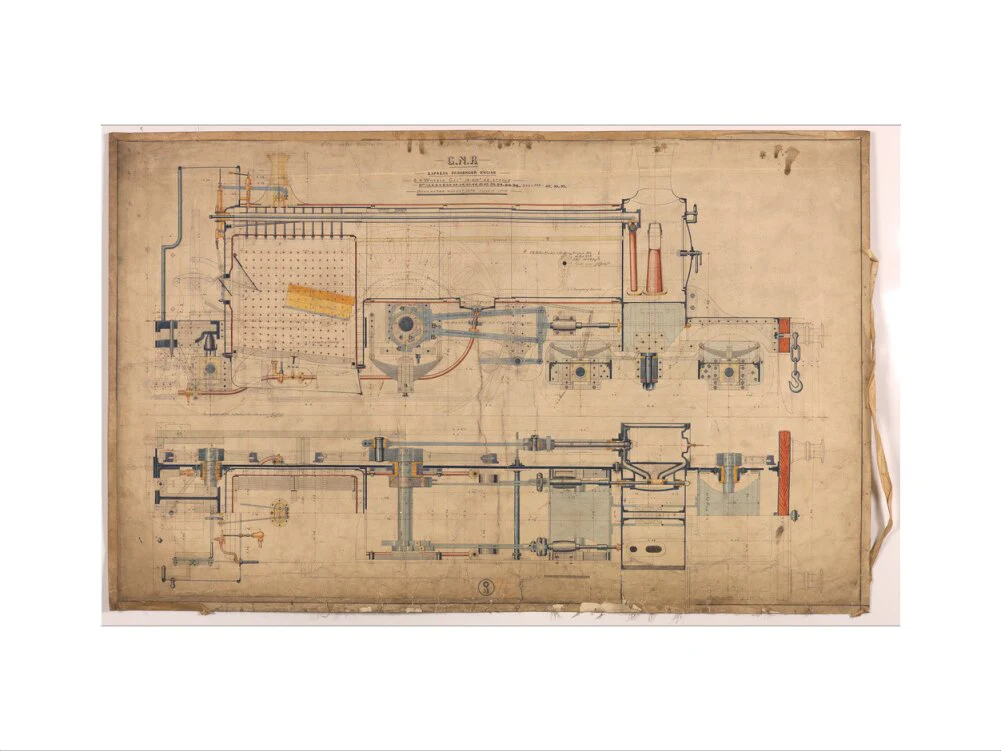 General arrangement of Stirling Single 4-2-2, 1874. - Image 45