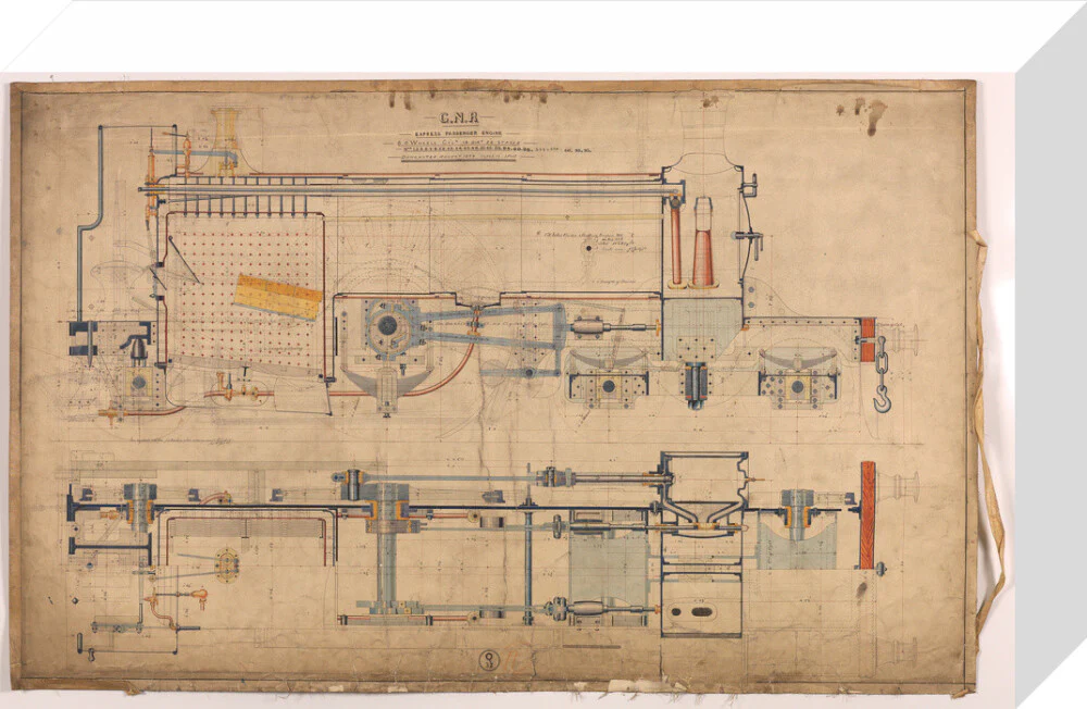 General arrangement of Stirling Single 4-2-2, 1874. - Image 64