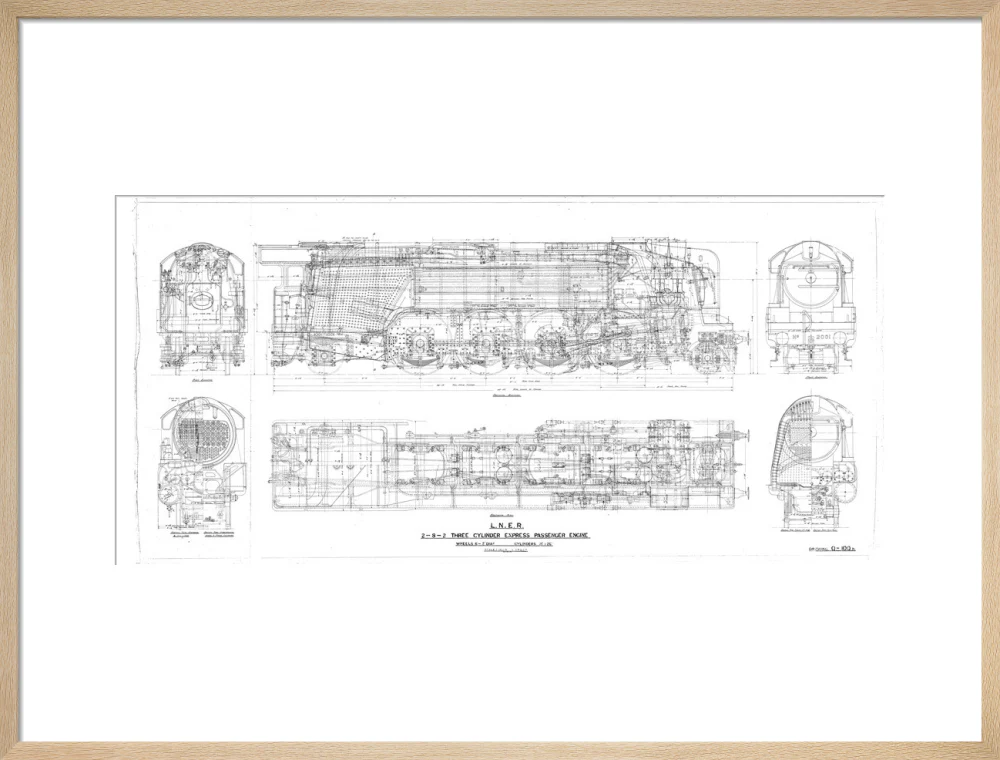 General arrangement drawing of LNER P2 class 2-8-2 locomotives, 1934. - Image 21